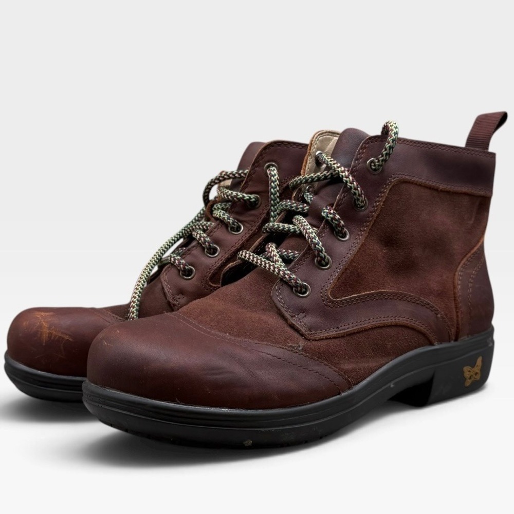 Alegria Cheryl Lace Up Boots Womens 37 Leather Suede Brown
